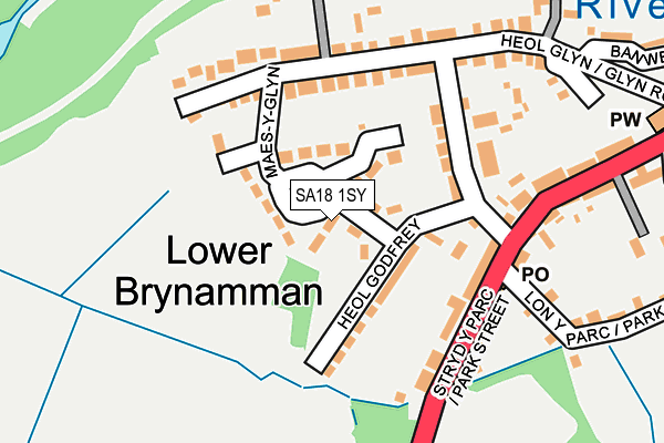 SA18 1SY map - OS OpenMap – Local (Ordnance Survey)