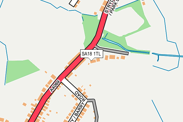 SA18 1TL map - OS OpenMap – Local (Ordnance Survey)