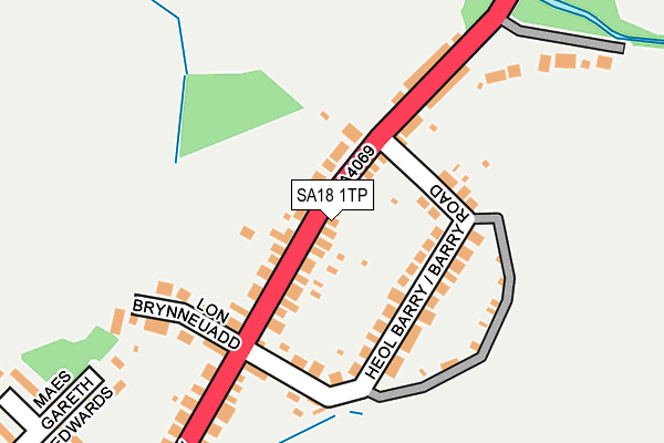 SA18 1TP map - OS OpenMap – Local (Ordnance Survey)