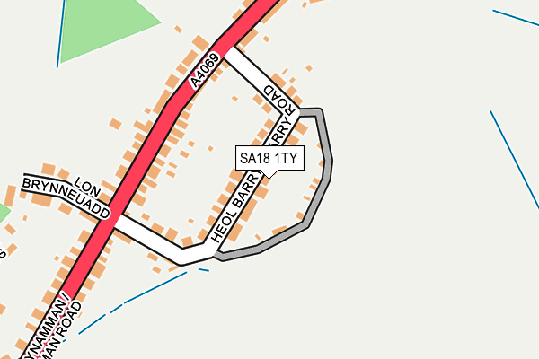 SA18 1TY map - OS OpenMap – Local (Ordnance Survey)