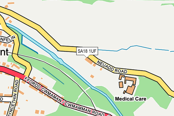 SA18 1UF map - OS OpenMap – Local (Ordnance Survey)