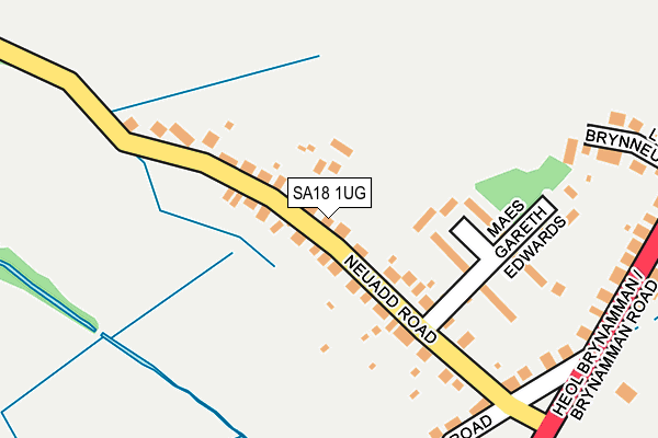 SA18 1UG map - OS OpenMap – Local (Ordnance Survey)