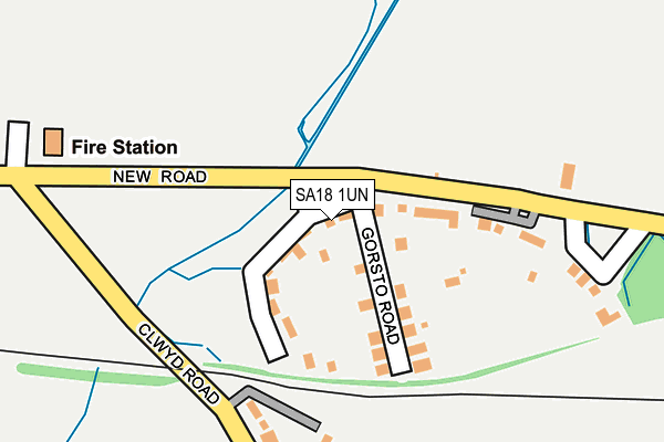 SA18 1UN map - OS OpenMap – Local (Ordnance Survey)