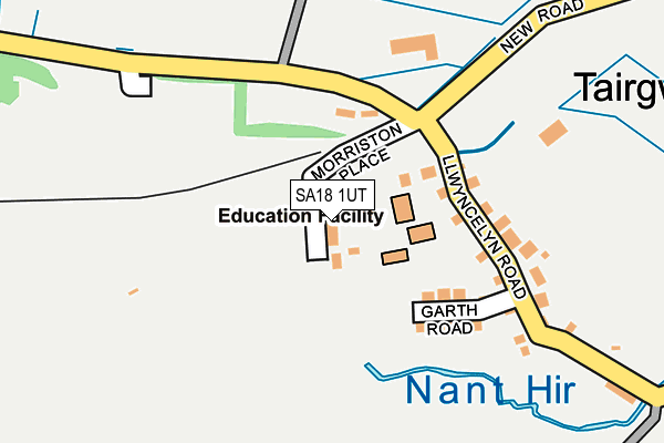 SA18 1UT map - OS OpenMap – Local (Ordnance Survey)