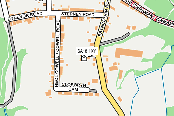 SA18 1XY map - OS OpenMap – Local (Ordnance Survey)