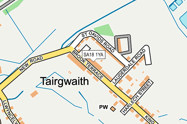 SA18 1YA map - OS OpenMap – Local (Ordnance Survey)