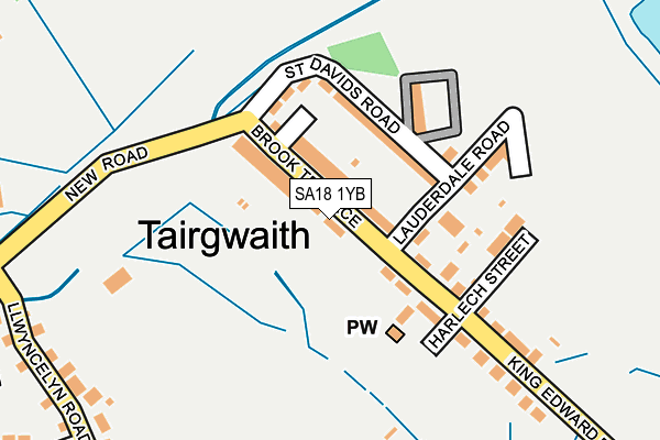 SA18 1YB map - OS OpenMap – Local (Ordnance Survey)
