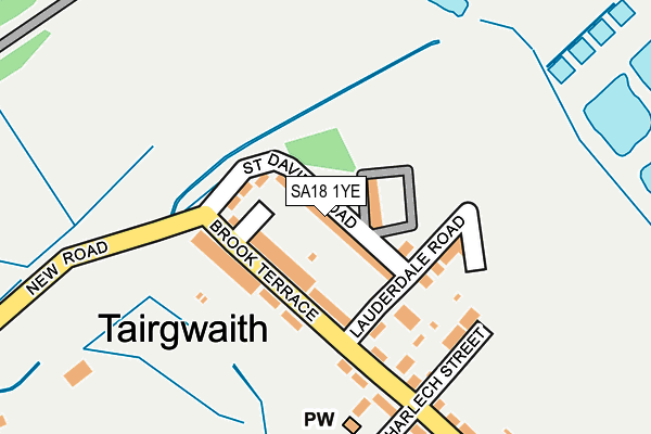 SA18 1YE map - OS OpenMap – Local (Ordnance Survey)