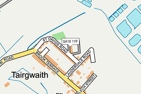 SA18 1YF map - OS OpenMap – Local (Ordnance Survey)