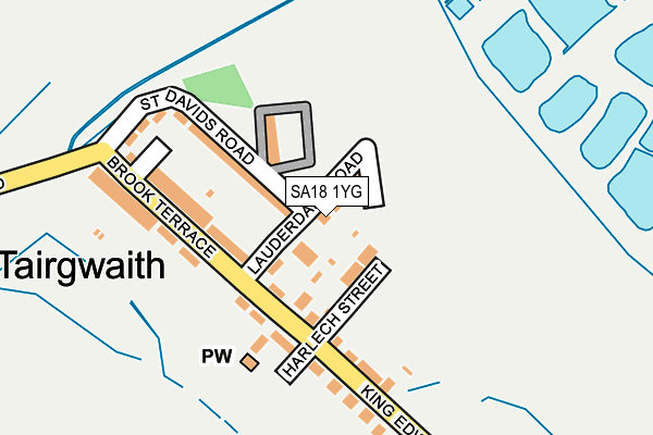 SA18 1YG map - OS OpenMap – Local (Ordnance Survey)