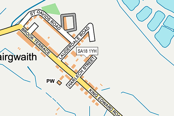 SA18 1YH map - OS OpenMap – Local (Ordnance Survey)