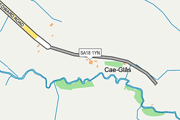 SA18 1YN map - OS OpenMap – Local (Ordnance Survey)