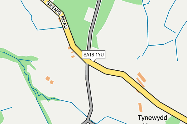 SA18 1YU map - OS OpenMap – Local (Ordnance Survey)