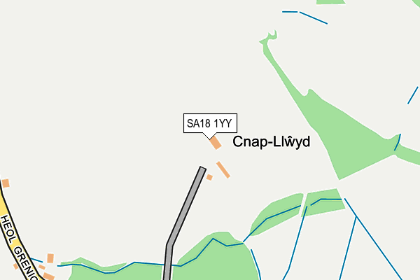 SA18 1YY map - OS OpenMap – Local (Ordnance Survey)