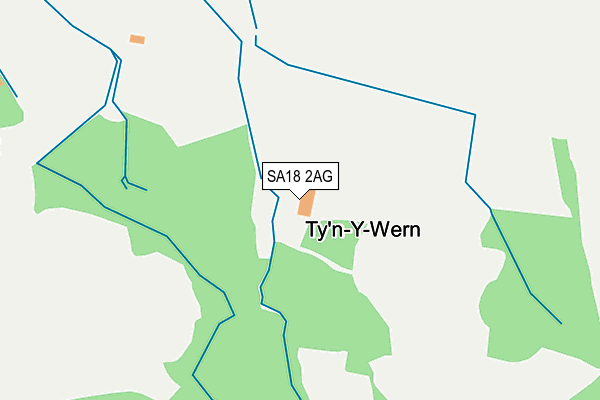 SA18 2AG map - OS OpenMap – Local (Ordnance Survey)