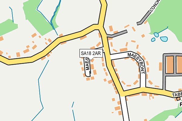 SA18 2AR map - OS OpenMap – Local (Ordnance Survey)