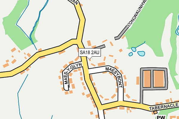 SA18 2AU map - OS OpenMap – Local (Ordnance Survey)