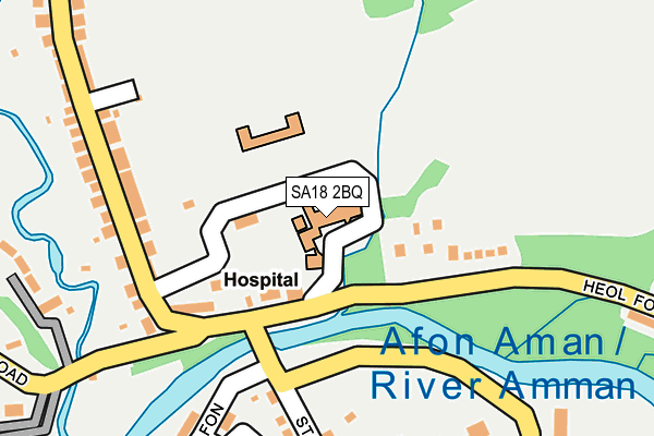 SA18 2BQ map - OS OpenMap – Local (Ordnance Survey)