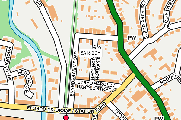 SA18 2DH map - OS OpenMap – Local (Ordnance Survey)