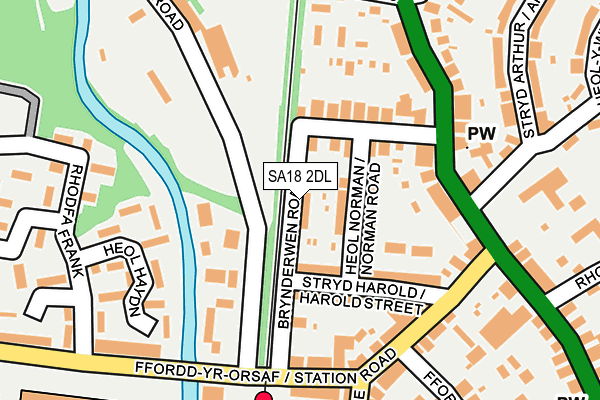 SA18 2DL map - OS OpenMap – Local (Ordnance Survey)