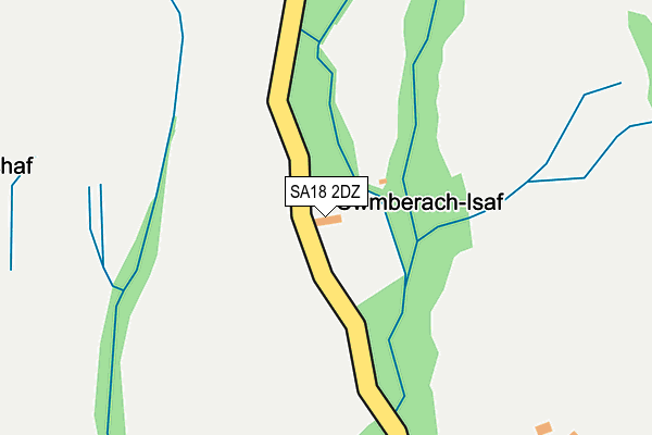 SA18 2DZ map - OS OpenMap – Local (Ordnance Survey)