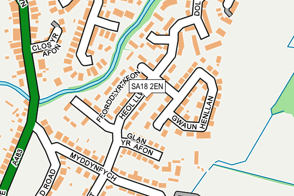 SA18 2EN map - OS OpenMap – Local (Ordnance Survey)