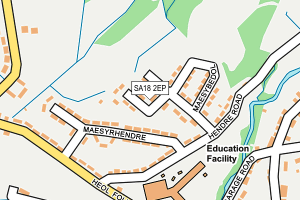 SA18 2EP map - OS OpenMap – Local (Ordnance Survey)