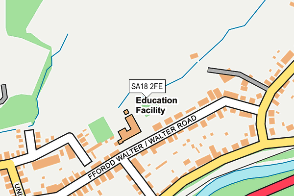 SA18 2FE map - OS OpenMap – Local (Ordnance Survey)
