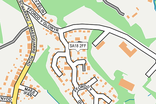 SA18 2FF map - OS OpenMap – Local (Ordnance Survey)