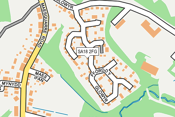 SA18 2FG map - OS OpenMap – Local (Ordnance Survey)