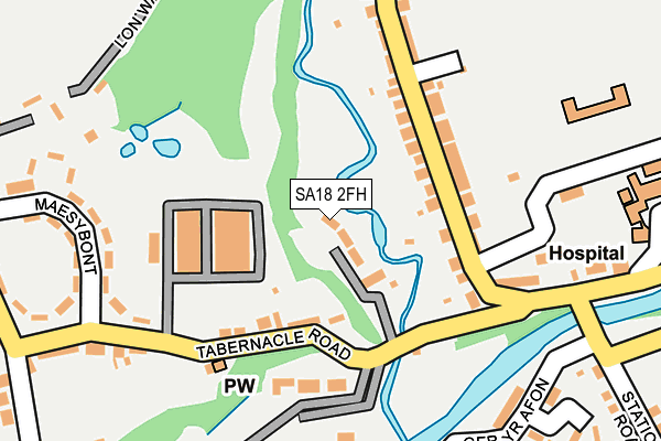 SA18 2FH map - OS OpenMap – Local (Ordnance Survey)