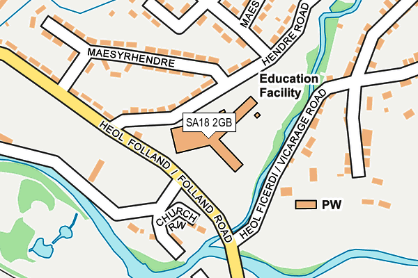 SA18 2GB map - OS OpenMap – Local (Ordnance Survey)