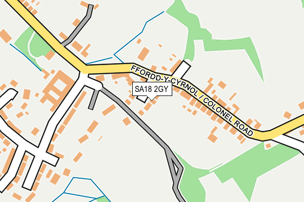 SA18 2GY map - OS OpenMap – Local (Ordnance Survey)