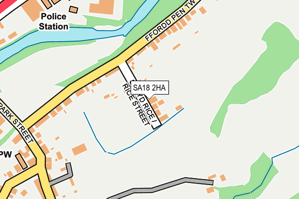 SA18 2HA map - OS OpenMap – Local (Ordnance Survey)