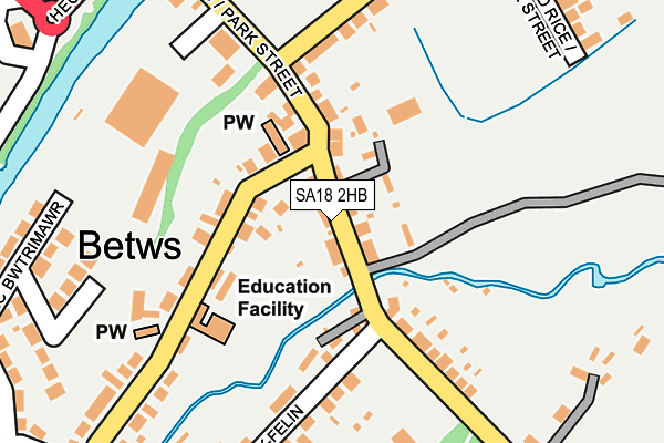 SA18 2HB map - OS OpenMap – Local (Ordnance Survey)