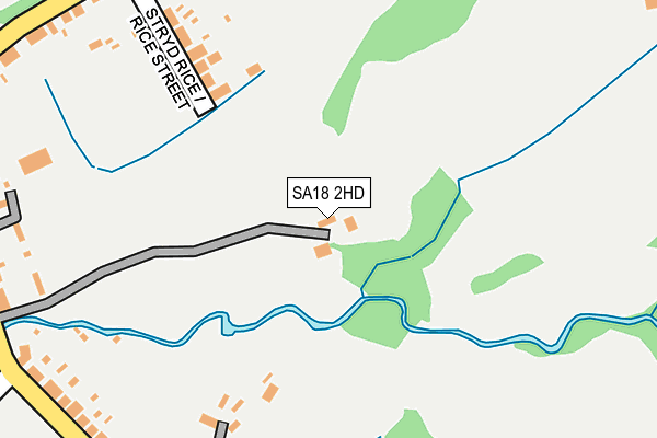 SA18 2HD map - OS OpenMap – Local (Ordnance Survey)
