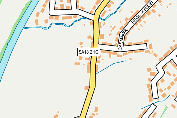 SA18 2HG map - OS OpenMap – Local (Ordnance Survey)