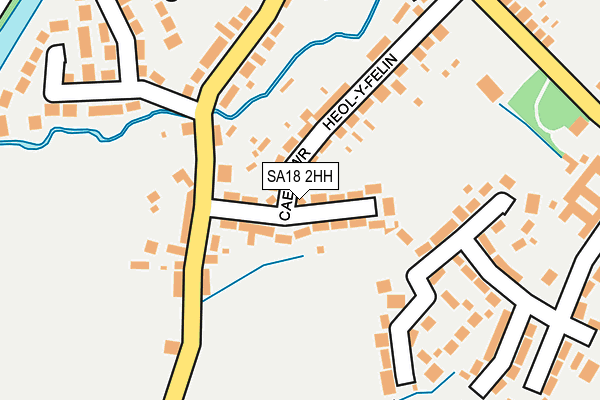 SA18 2HH map - OS OpenMap – Local (Ordnance Survey)