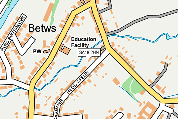 SA18 2HN map - OS OpenMap – Local (Ordnance Survey)