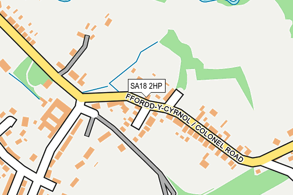 SA18 2HP map - OS OpenMap – Local (Ordnance Survey)