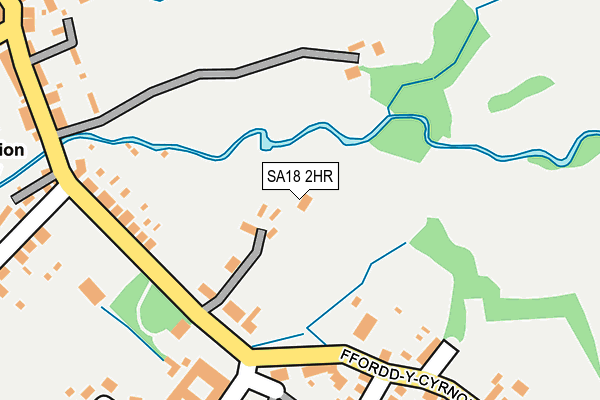 SA18 2HR map - OS OpenMap – Local (Ordnance Survey)