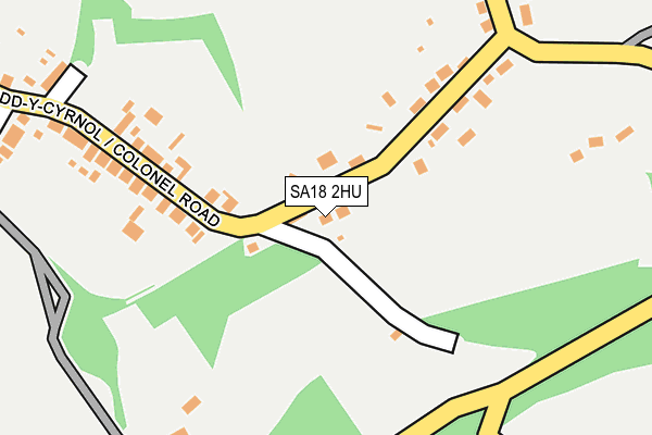 SA18 2HU map - OS OpenMap – Local (Ordnance Survey)