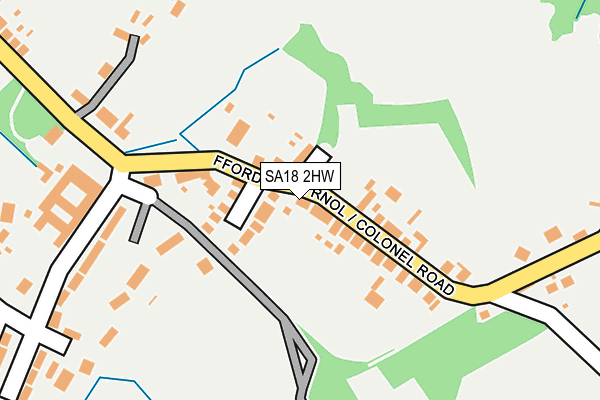 SA18 2HW map - OS OpenMap – Local (Ordnance Survey)