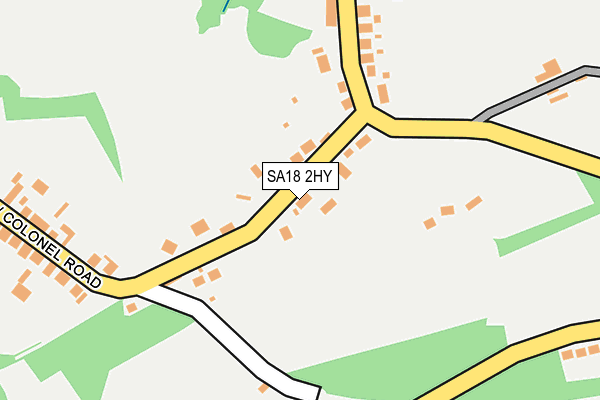 SA18 2HY map - OS OpenMap – Local (Ordnance Survey)