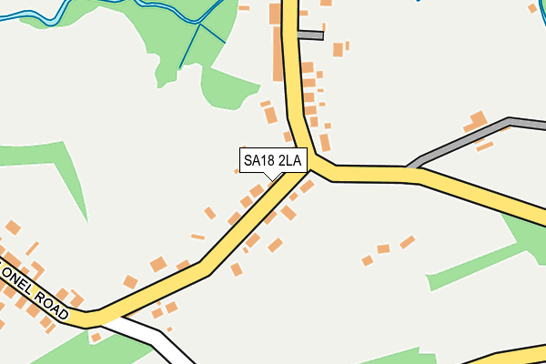 SA18 2LA map - OS OpenMap – Local (Ordnance Survey)