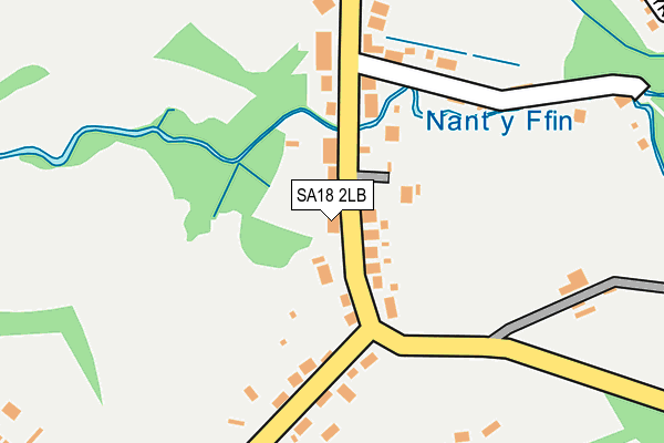 SA18 2LB map - OS OpenMap – Local (Ordnance Survey)