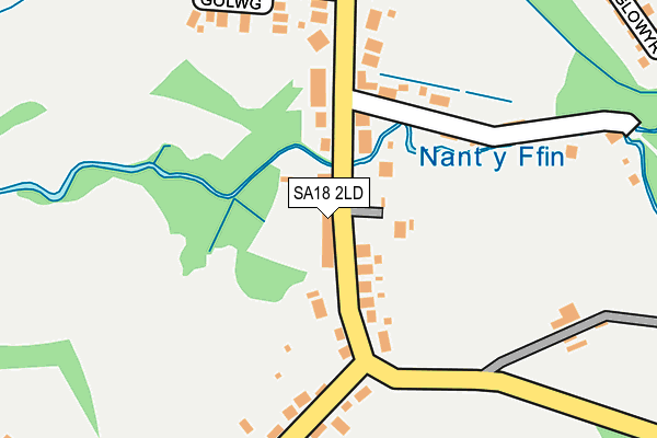 SA18 2LD map - OS OpenMap – Local (Ordnance Survey)