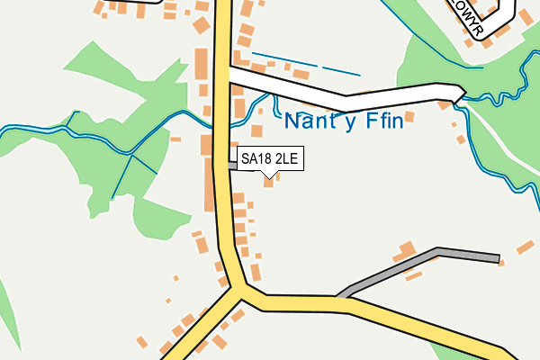 SA18 2LE map - OS OpenMap – Local (Ordnance Survey)