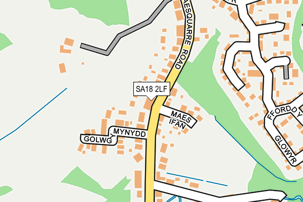 SA18 2LF map - OS OpenMap – Local (Ordnance Survey)