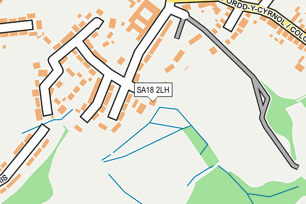 SA18 2LH map - OS OpenMap – Local (Ordnance Survey)